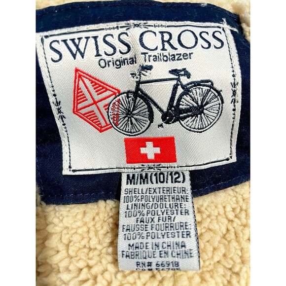 Swiss Cross Boys Water Resistant Coat with Faux Fur Trim Size 10/12 Color Brown - Picture 6 of 7